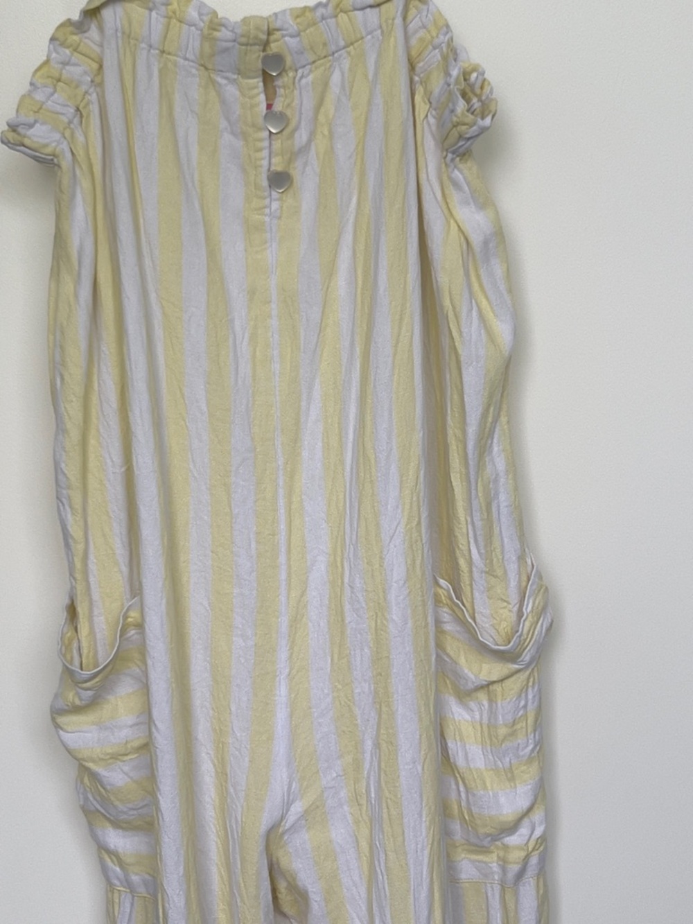 Yellow & White Striped women’s Jumpsuit - Picture 3 of 8